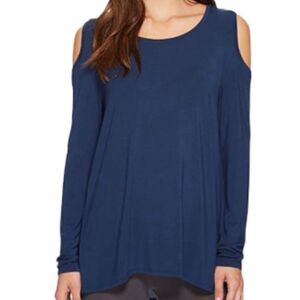 NEW Olivaceous Boho Navy Blue Cold Shoulder Long Sleeve Top in Size Medium